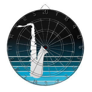 blue fade saxophone dartboard