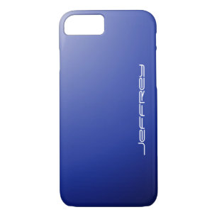 Blue Fade & White, Personalized Name, Minimalist  iPhone 8/7 Case