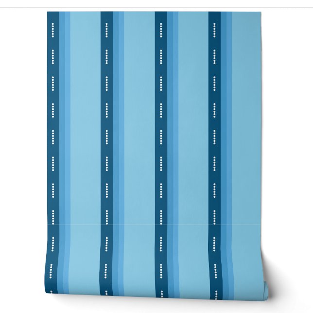 blue faded stripes with dots wallpaper (Unrolling)