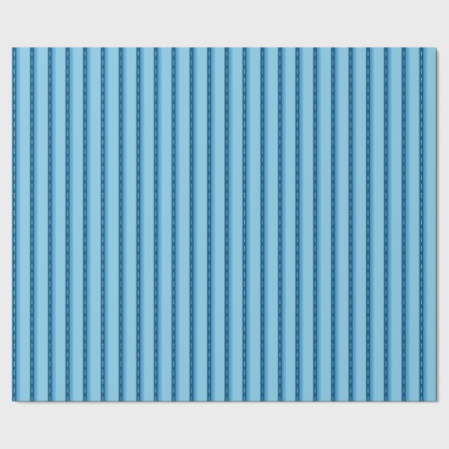 blue faded stripes with dots wrapping paper (Seam)