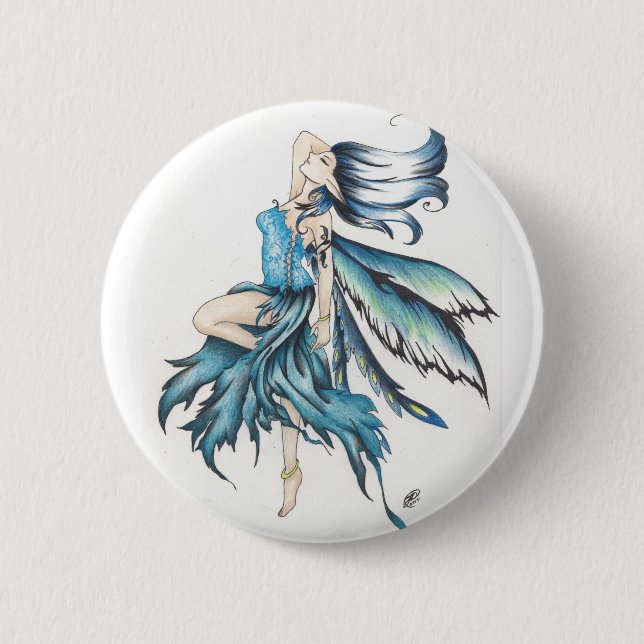blue fairy 2 inch round button (Front)