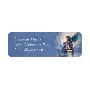 Blue Fairy and Cat Fantasy Art