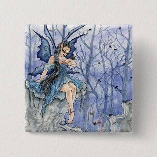 Blue Fairy Button Pin