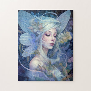 Blue Fairy Fantasy Art Jigsaw Puzzle