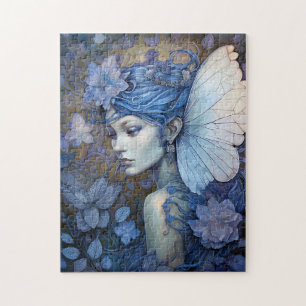 Blue Fairy Fantasy Art Jigsaw Puzzle