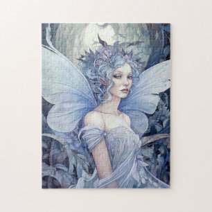 Blue Fairy Fantasy Art Jigsaw Puzzle