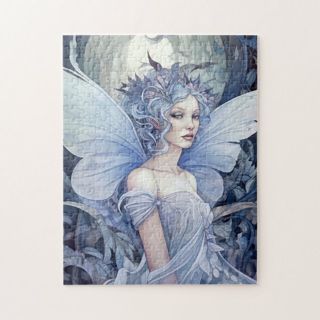 Blue Fairy Fantasy Art Jigsaw Puzzle (Vertical)