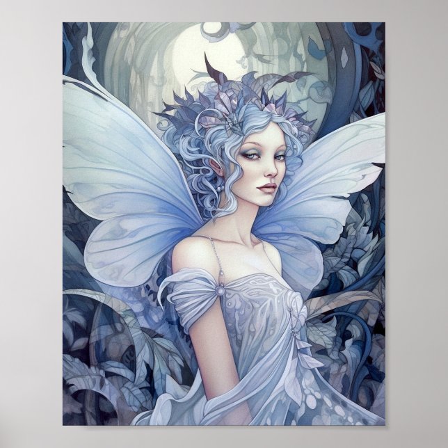 Blue Fairy Fantasy Art Poster (Front)