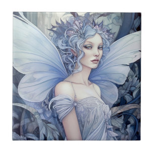 Blue Fairy Fantasy Art Tile