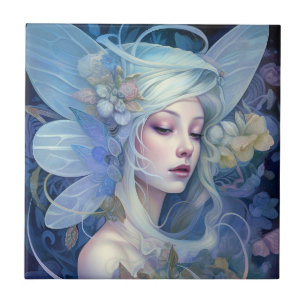 Blue Fairy Fantasy Art Tile