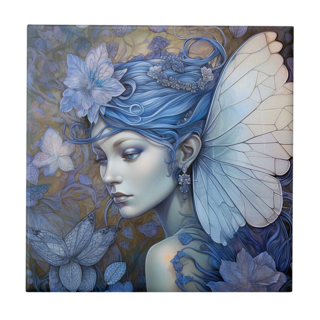 Blue Fairy Fantasy Art Tile (Front)