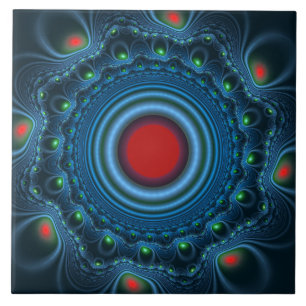 Blue fairy fractal ornate pattern tile