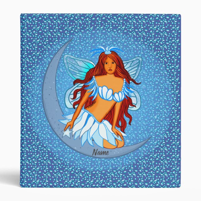 Blue Fairy Night Moon  fairy binder (Front)