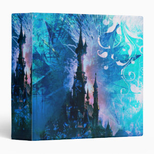Blue Fairytale Fantasy Castle Grunge Mug Binder