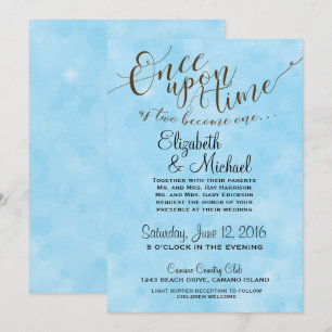Blue Fairytale Wedding Invitation