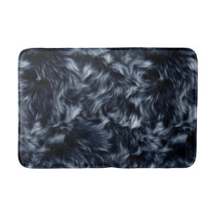 Blue Fake Fur Bath Mat