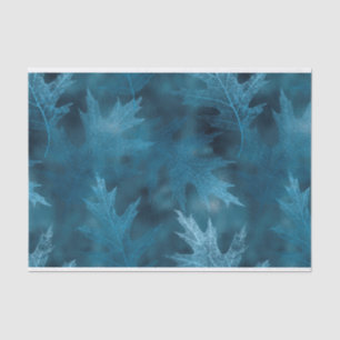 BLUE FALL AUTUMN LEAVES TISSUE PAPER