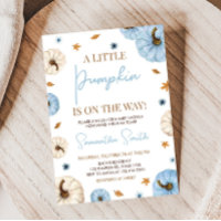 Blue Fall Pumpkin Baby Shower