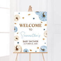 Blue Fall Pumpkin Baby Shower Welcome