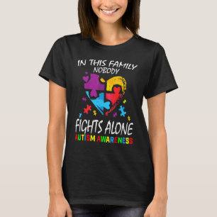 Blue Family Autism Awareness Puzzle Piece Heart Gr T-Shirt