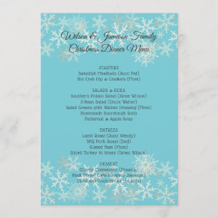 Blue Family Christmas Dinner Menu Template