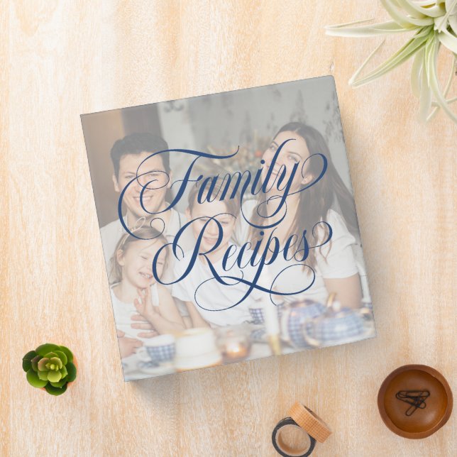 Blue Family Photo Family Recipes Binder (In Situ)