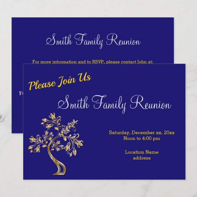 Blue Family Reunion Invitation (Front/Back)