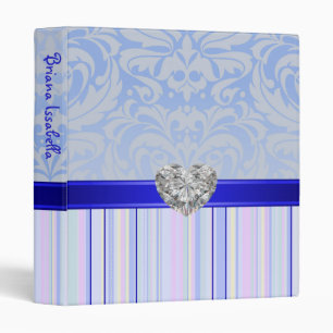 Blue Fanciful Faux Jewel Baby Album Binder