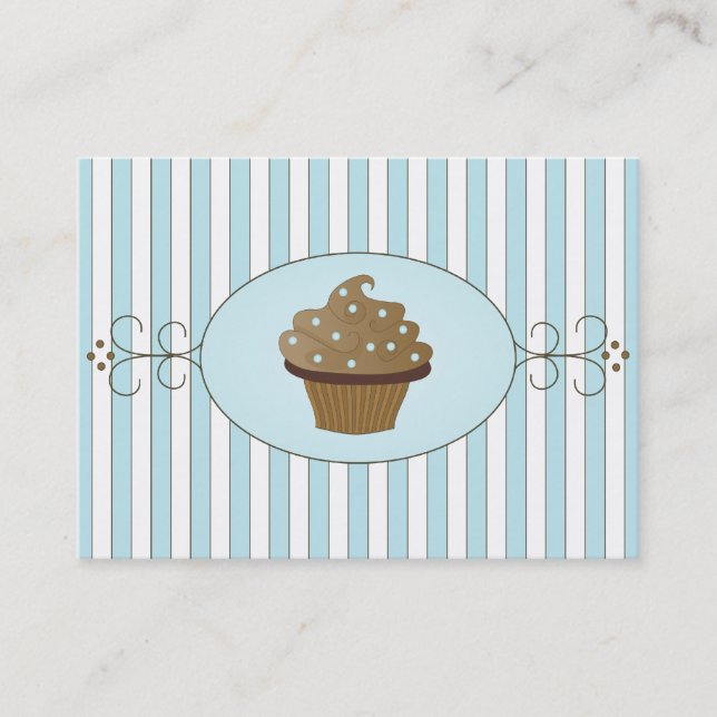 Blue Fancy Cake Business Card (Front)