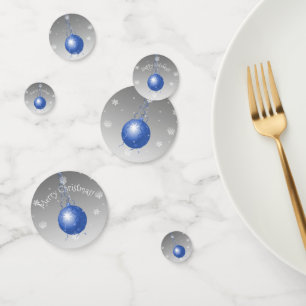 Blue Fancy Christmas Ornament Table Confetti
