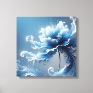Blue Fancy Fantasy Flower Canvas Print