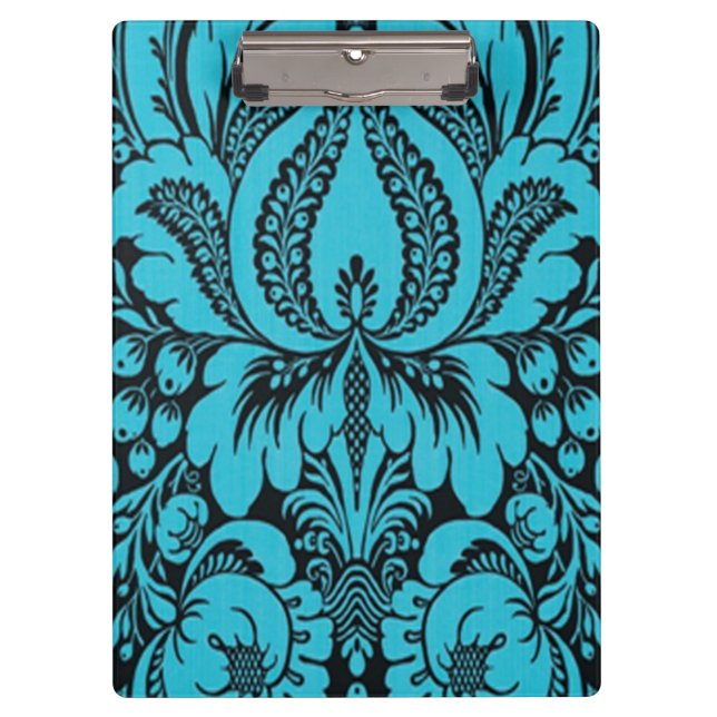 Blue Fantasy Floral Clipboard (Front)