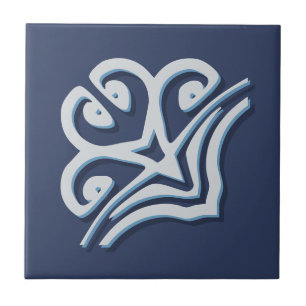 Blue Fantasy Forest Woodland Border Scroll Corner Tile