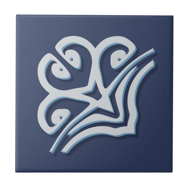 Blue Fantasy Forest Woodland Border Scroll Corner Tile (Front)