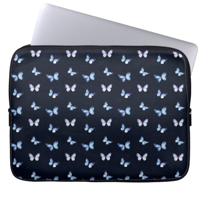 Blue Fantasy galaxy butterflies  Laptop Sleeve (Front)