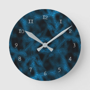 Blue fantasy pattern round clock