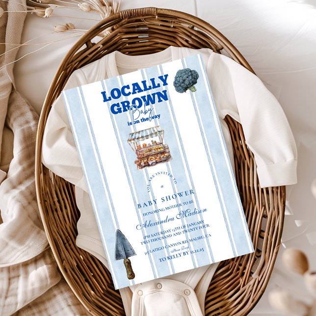 Blue Farmers Market Baby Shower Invitation (Creator Uploaded)