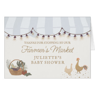 Blue Farmers Market Farm Carte de remerciements fr