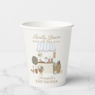 Blue Farmers Market Farm Fresh Baby Shower Paper Cups
