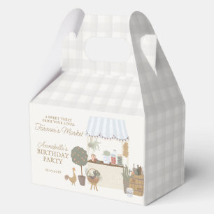 Blue Farmers Market Farm Fresh Birthday Favor Box