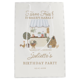 Blue Farmers Market Locally Grow Birthday Favour Medium Gift Bag
