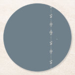 Blue Farmhouse Botanical Vine Coaster<br><div class="desc">See coordinating items for a mix and match set. Protect your table in style with this blue farmhouse coaster featuring a delicate botanical vine design on a soft slate blue background. The minimalist nature-inspired motif creates a calm, elegant look that pairs beautifully with farmhouse, cottage, and modern rustic decor. Perfect...</div>