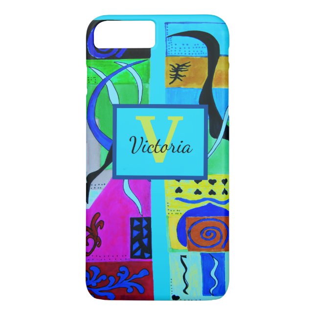 Blue Fashion Abstract Inspiration From Matisse Case-Mate iPhone Case (Back)