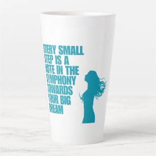 Blue Fashion Girl Latte Mug Minimalist Mug