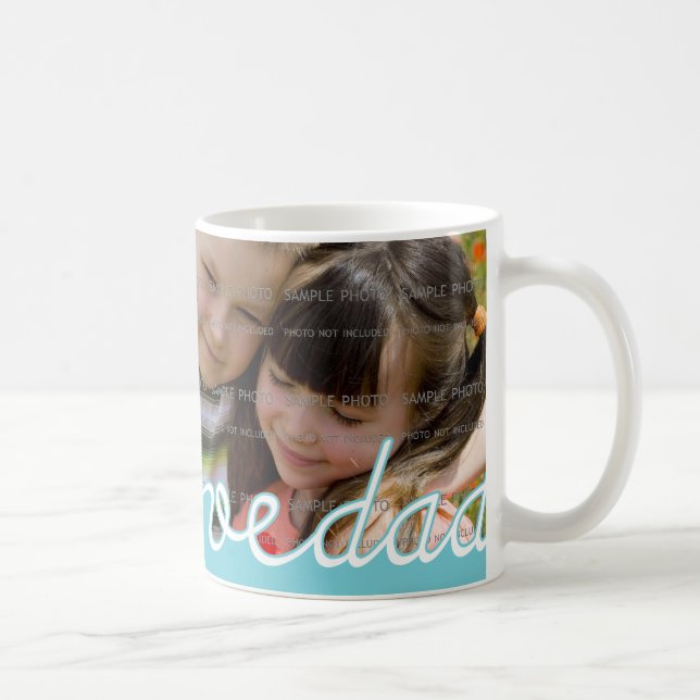 Blue Father's Day Personalized Mugs with Photo (Right)