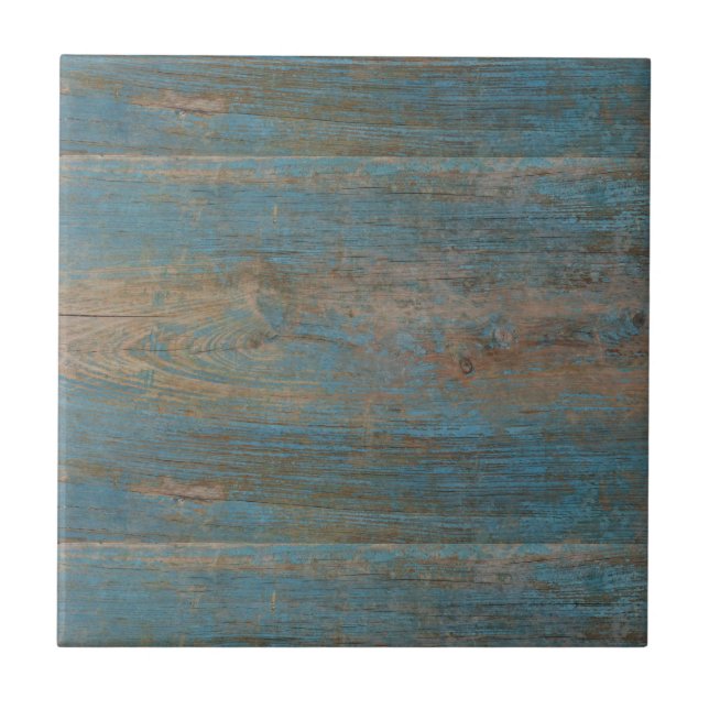 Blue Faux Beach Wood Texture Tile (Front)