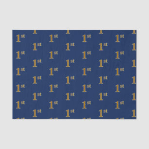 Blue, Faux Gold 1st (First) Event Tissue Paper