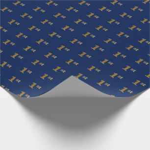 Blue, Faux Gold 1st (First) Event Wrapping Paper
