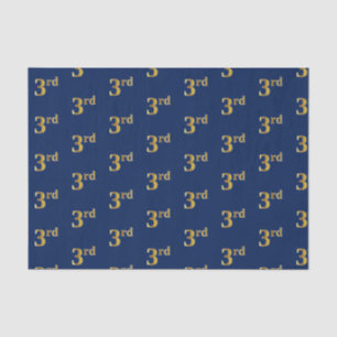 Blue, Faux Gold 3rd (Third) Event Tissue Paper