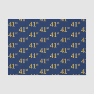 Blue, Faux Gold 41st (Forty-First) Event Tissue Paper
